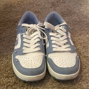 Blue and White Sneakers